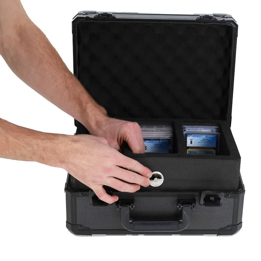 BCW Graded Card Latching Case - Cards - 3 Rows - 105 Card Capacity *AIRTAG SLOT*