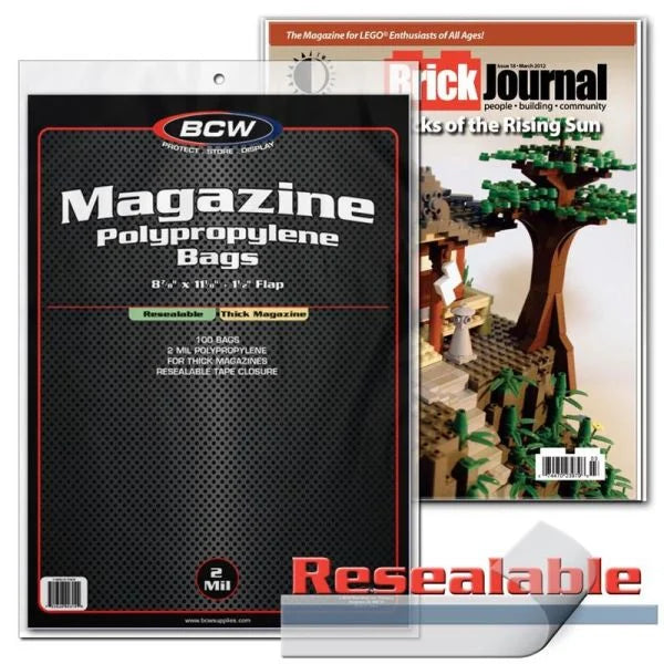 Resealable Magazine Bags 100ct Pack