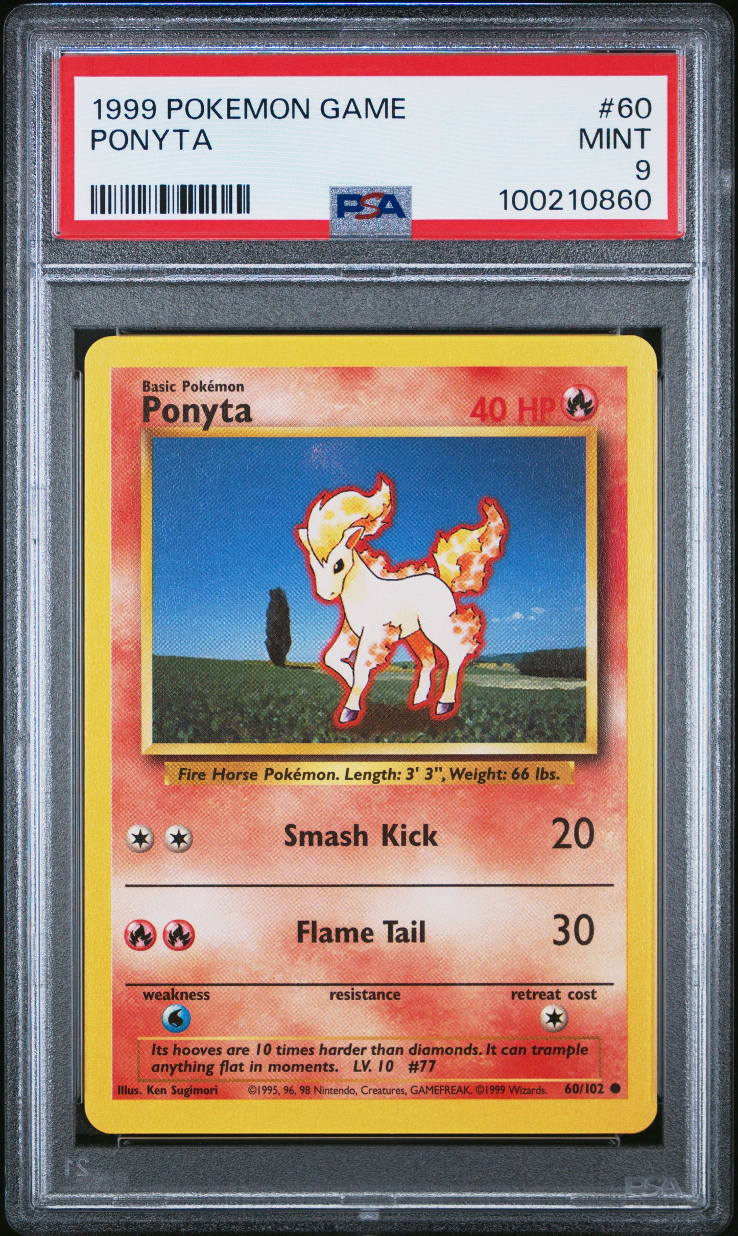 1999 Pokemon Game #60 Ponyta PSA 9