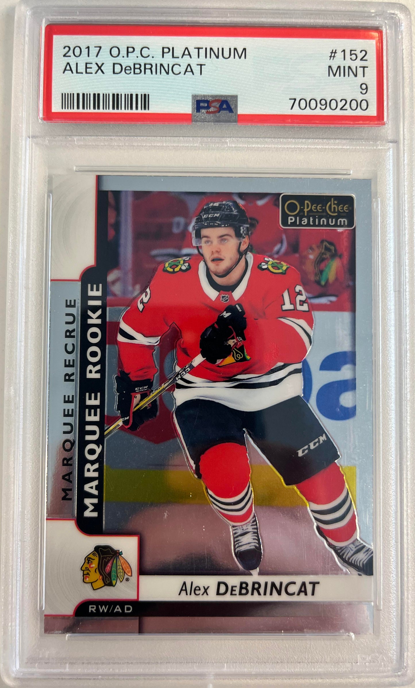 2017 O-Pee-Chee Platinum #152 Alex Debrincat PSA 9