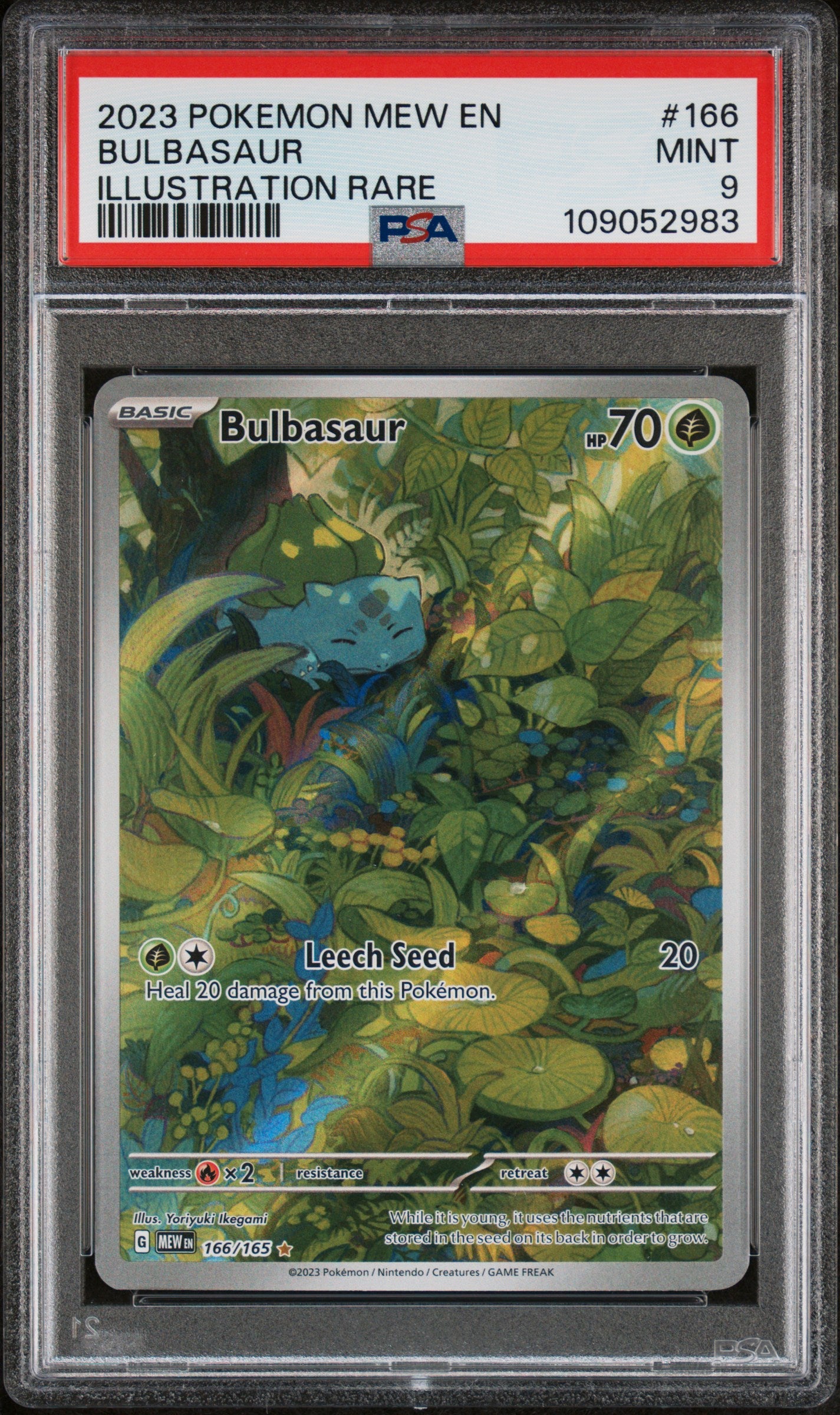 2023 Pokemon MEW-151 #166 Bulbasaur Illustration Rare PSA 9