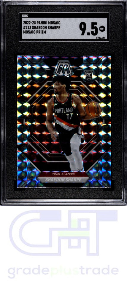 2022-23 Panini Mosaic #213 Mosaic Prizm Shaedon Sharpe RC SGC 9.5