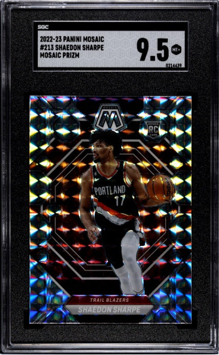 2022-23 Panini Mosaic #213 Mosaic Prizm Shaedon Sharpe RC SGC 9.5