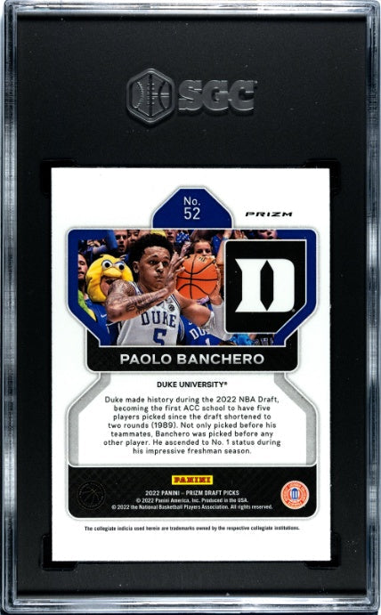 2022-23 Panini Prizm Draft Picks #52 Green Prizm Paolo Banchero RC SGC 9.5