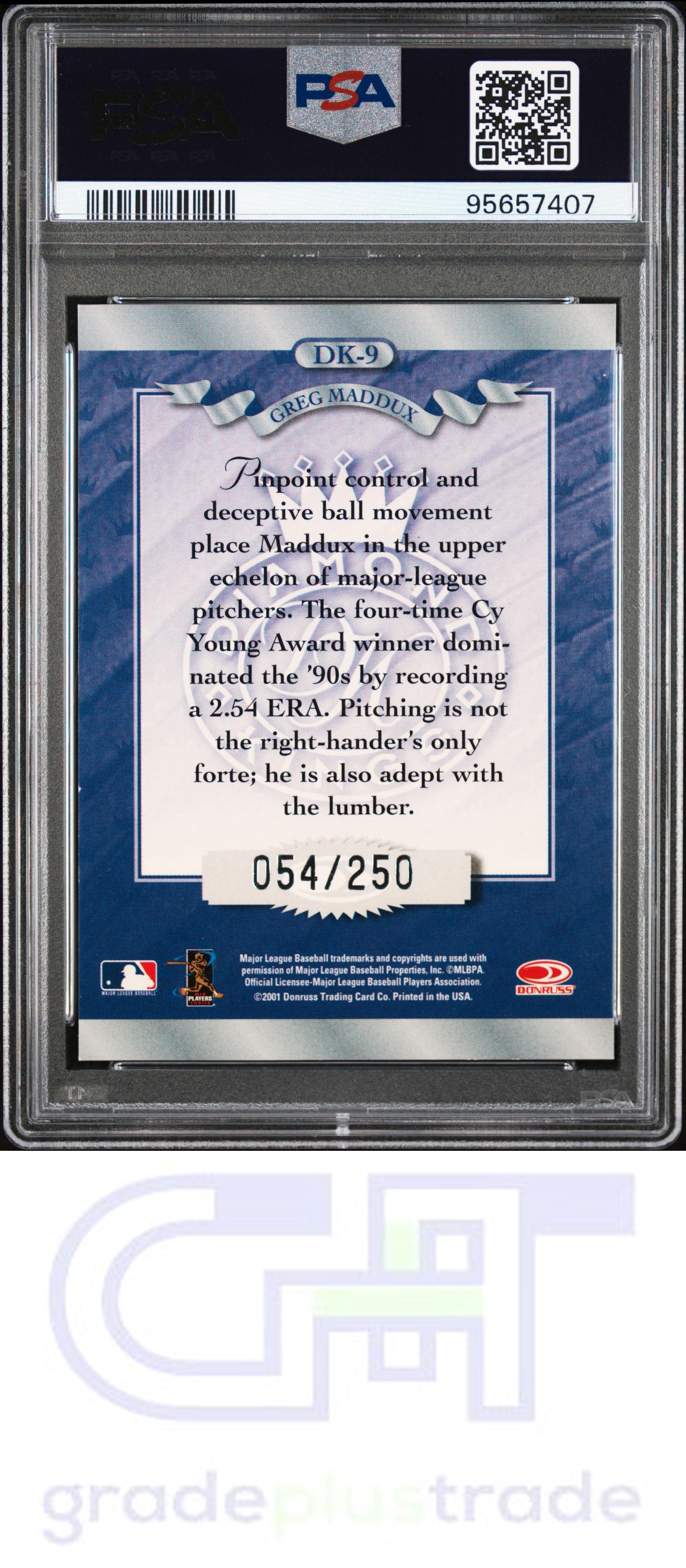 2001 Donruss Diamond Kings #DK-9 Diamond Kings Greg Maddux PSA 8