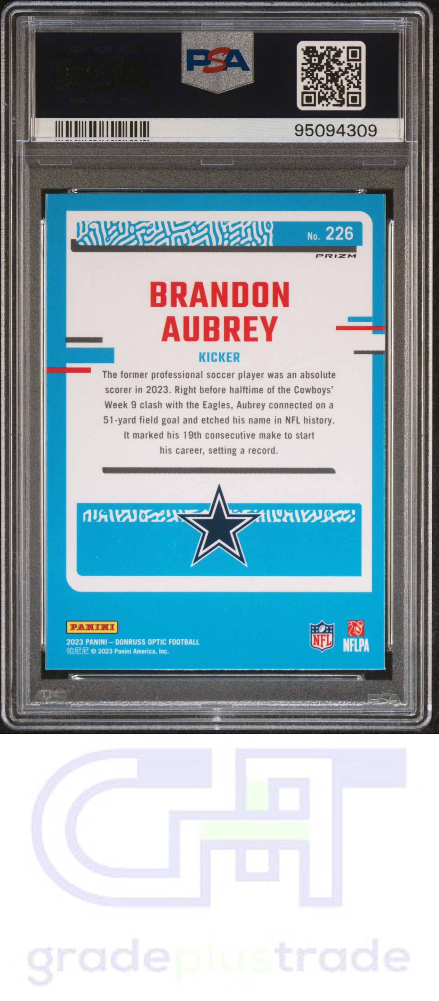 2023 Panini Donruss Optic #226 Stars Brandon Aubrey PSA 9