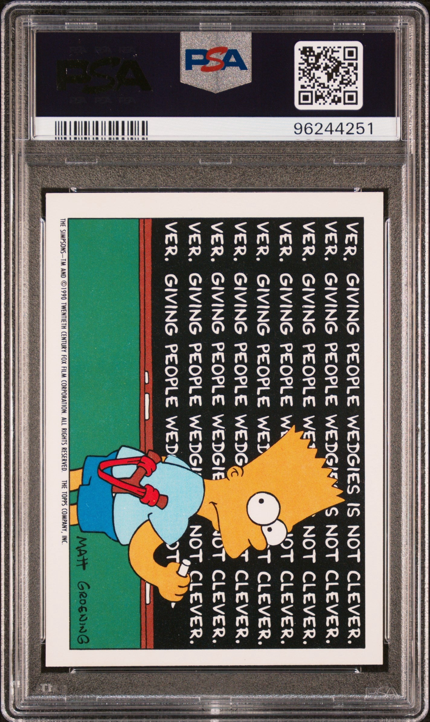 1990 Topps Simpsons Stickers #4 Sticker Bart Simpson PSA 9