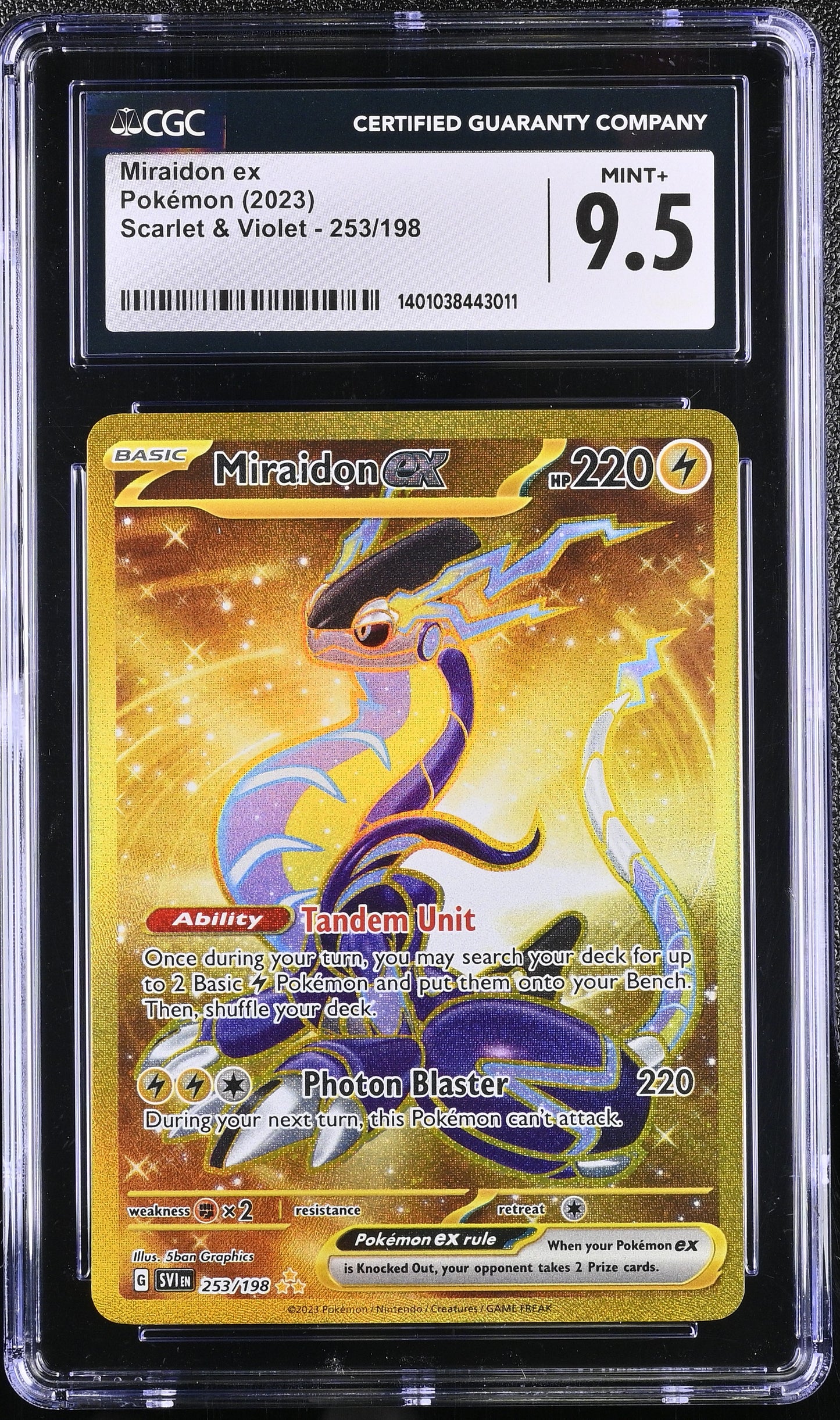 2023 Pokemon Scarlet & Violet #253/198 Miraidon ex CGC 9.5