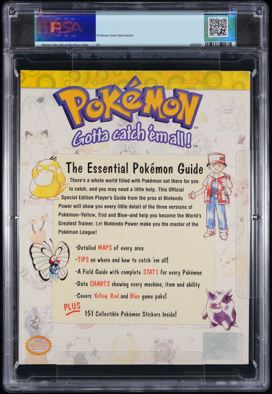 POKEMON YELLOW, RED AND BLUE OFFICIAL NINTENDO PLAYER'S GUIDE 1999 PSA 6.5