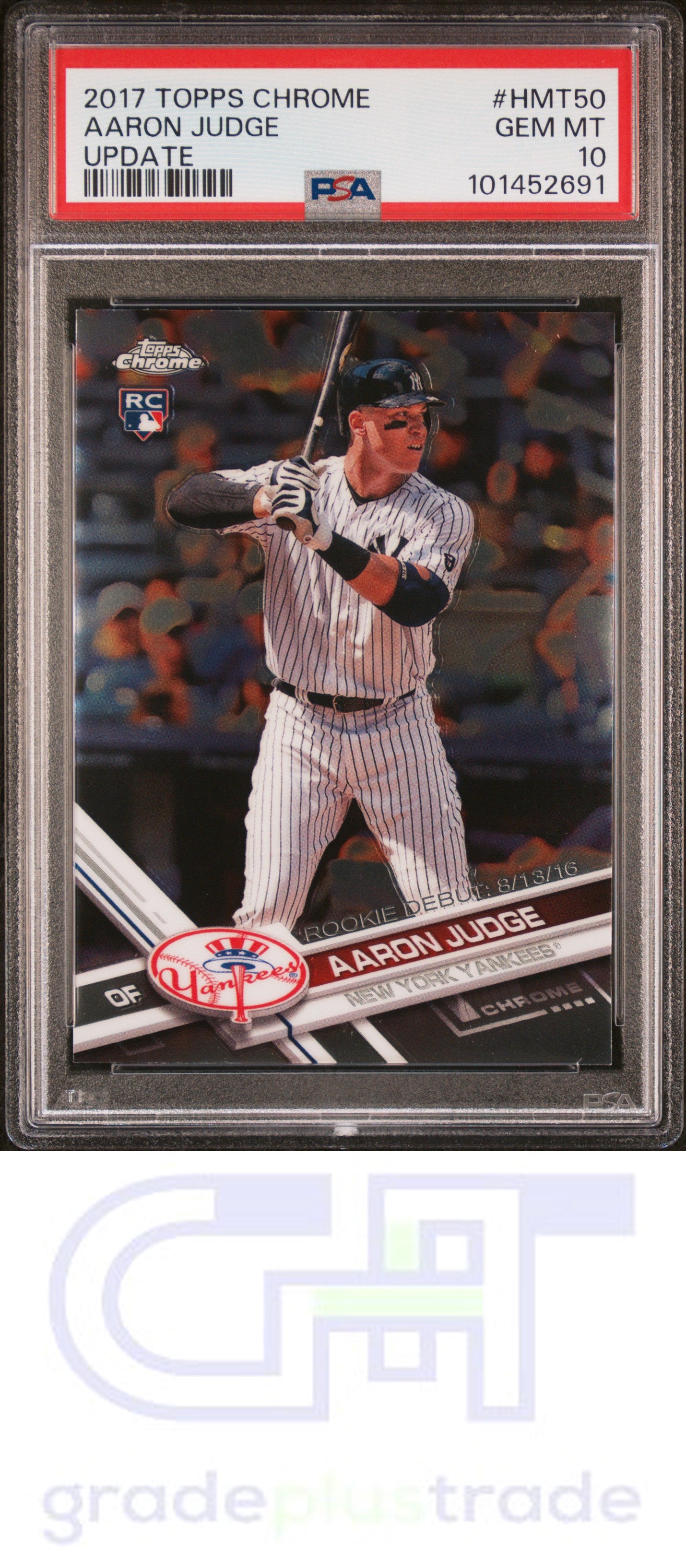 2017 Topps Chrome Update #HMT50 Update Aaron Judge PSA 10