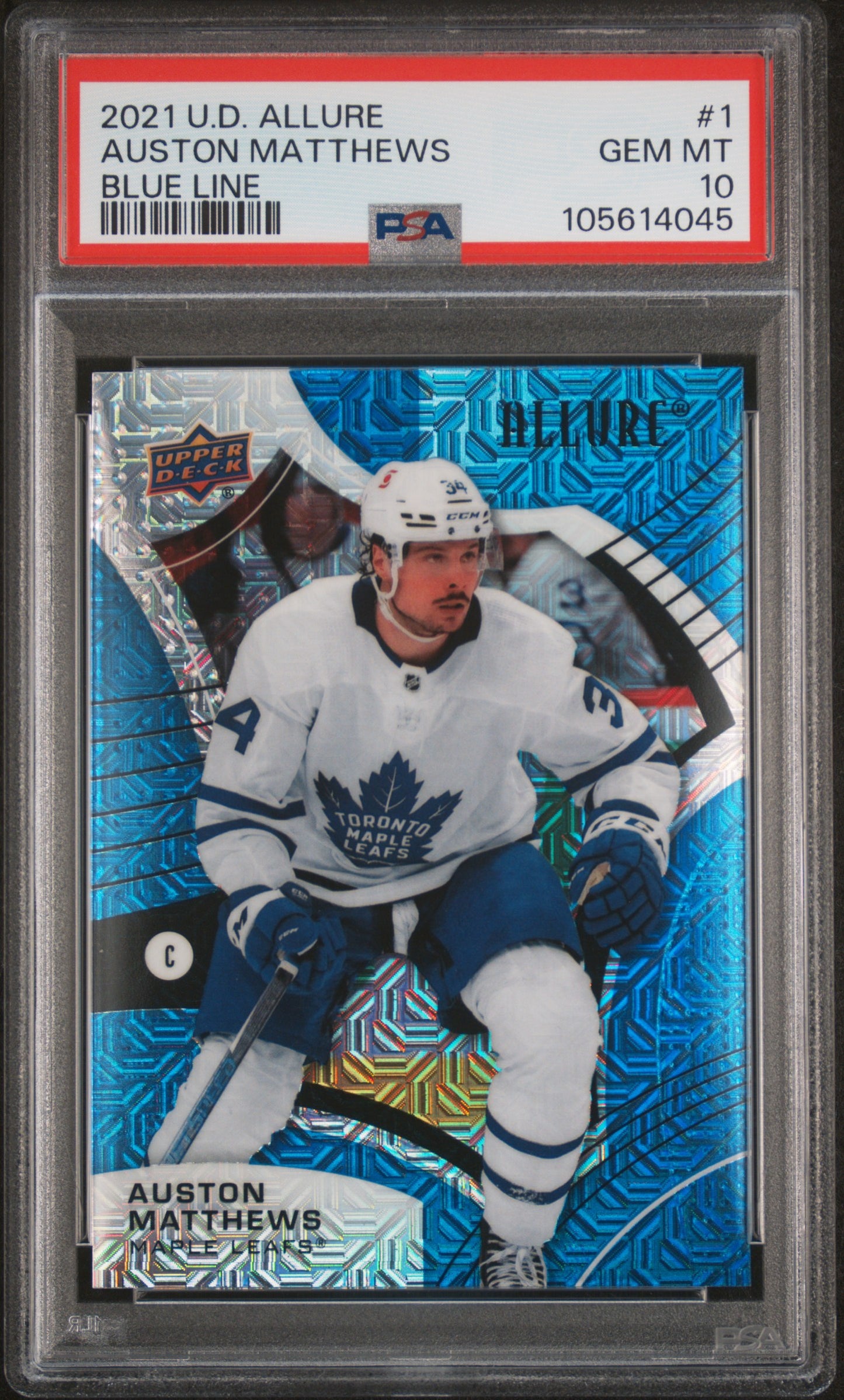 2021 Upper Deck Allure #1 Blue Line Auston Matthews #'d /35 PSA 10