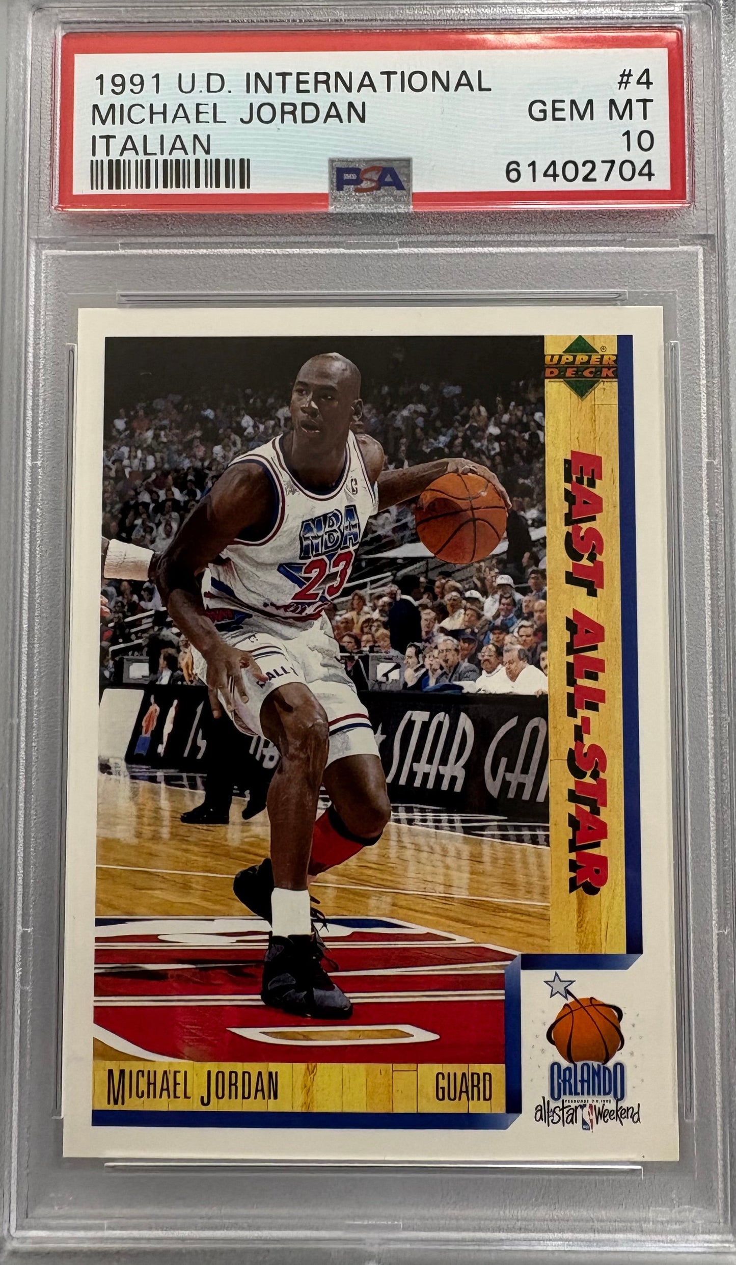 1991 Upper Deck International Michael Jordan Italian PSA 10