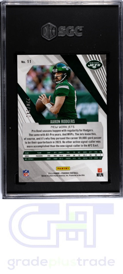 2023 Panini Phoenix #11 Fire Burst Aaron Rodgers #'d /340 SGC 9.5