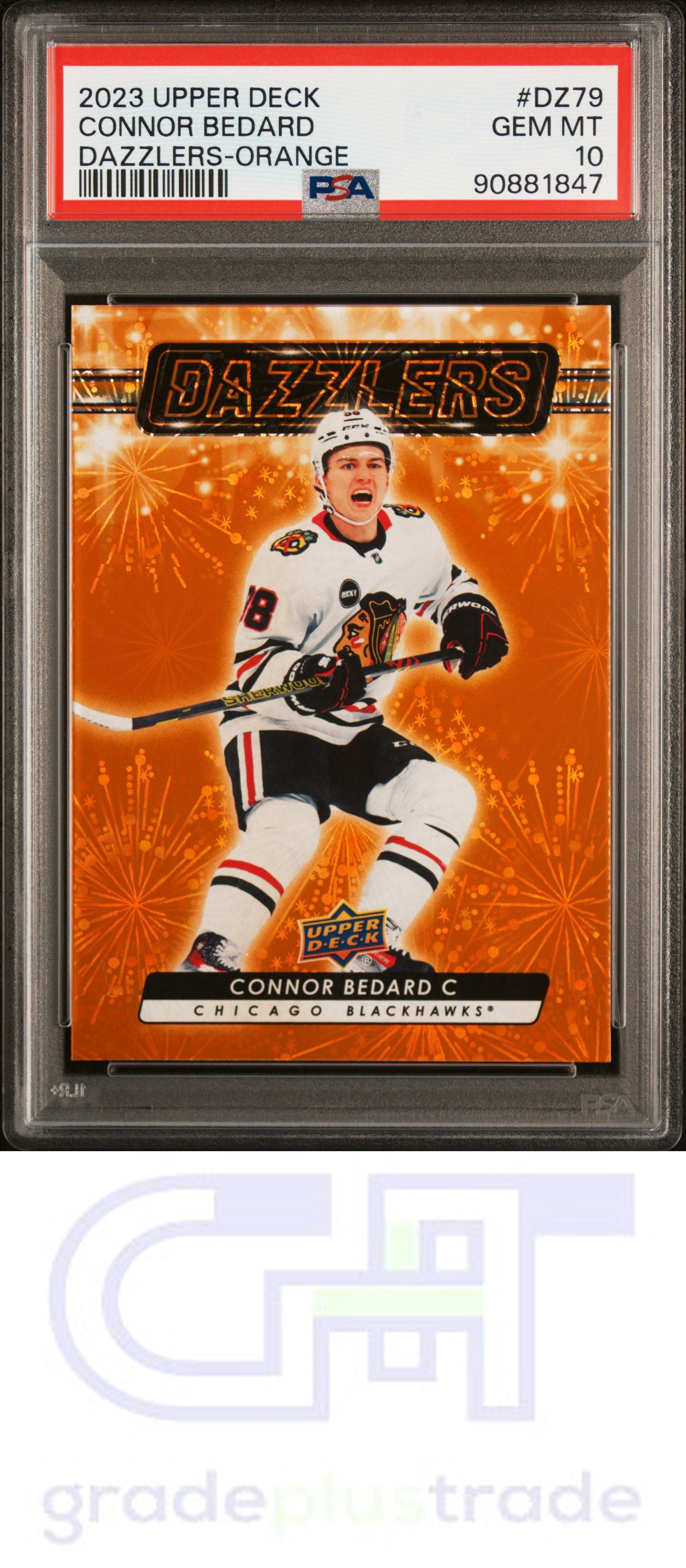 2023 Upper Deck Dazzlers #DZ79 Orange Connor Bedard RC PSA 10 (1847)