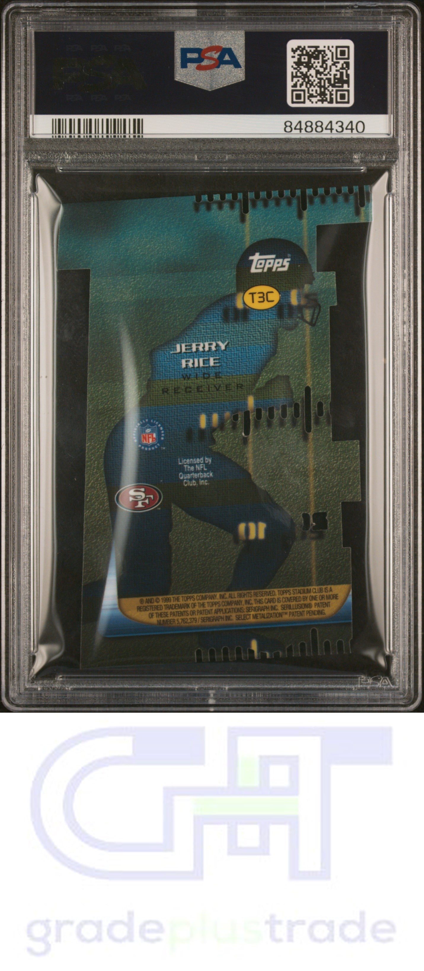 1999 Stadium Club 3x3 #T3C Luminescent Jerry Rice PSA 9