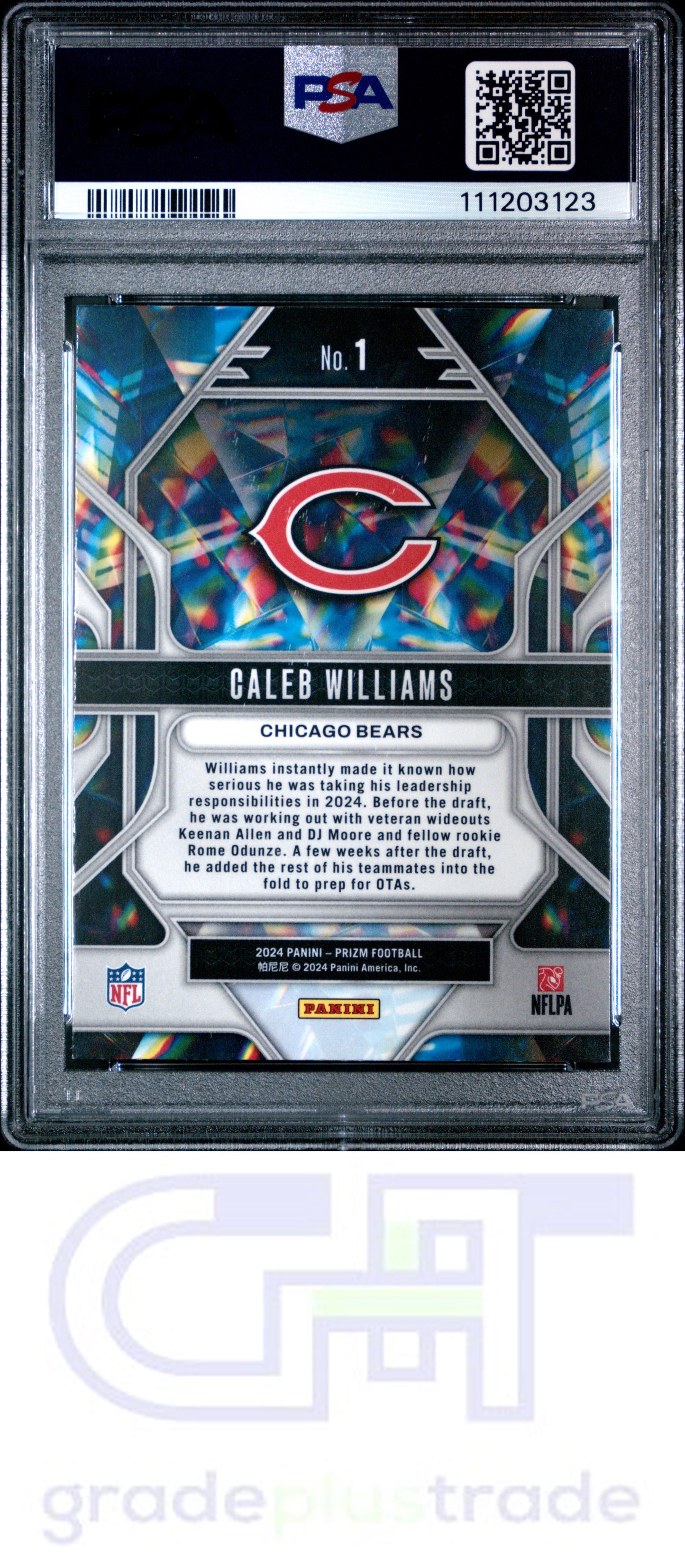 2024 Panini Prizm Prizmatic #1 Caleb Williams RC PSA 9