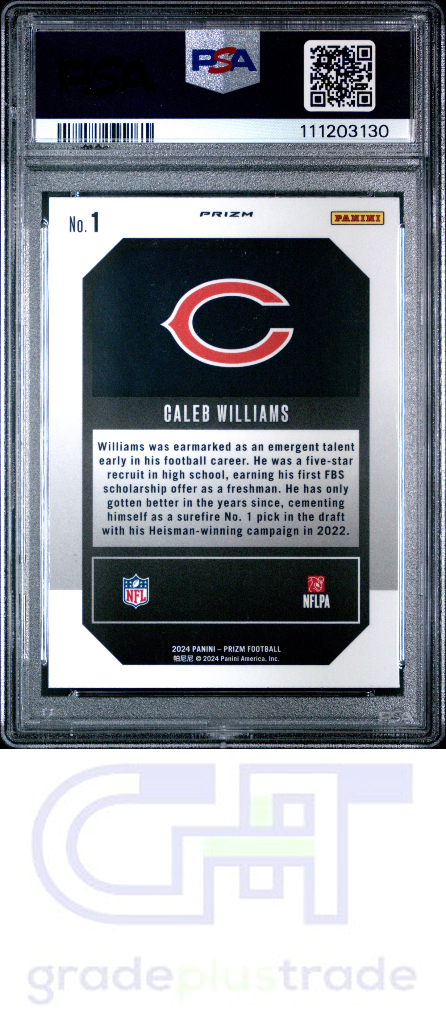 2024 Panini Prizm Emergent #1 Green Prizm Caleb Williams RC PSA 10