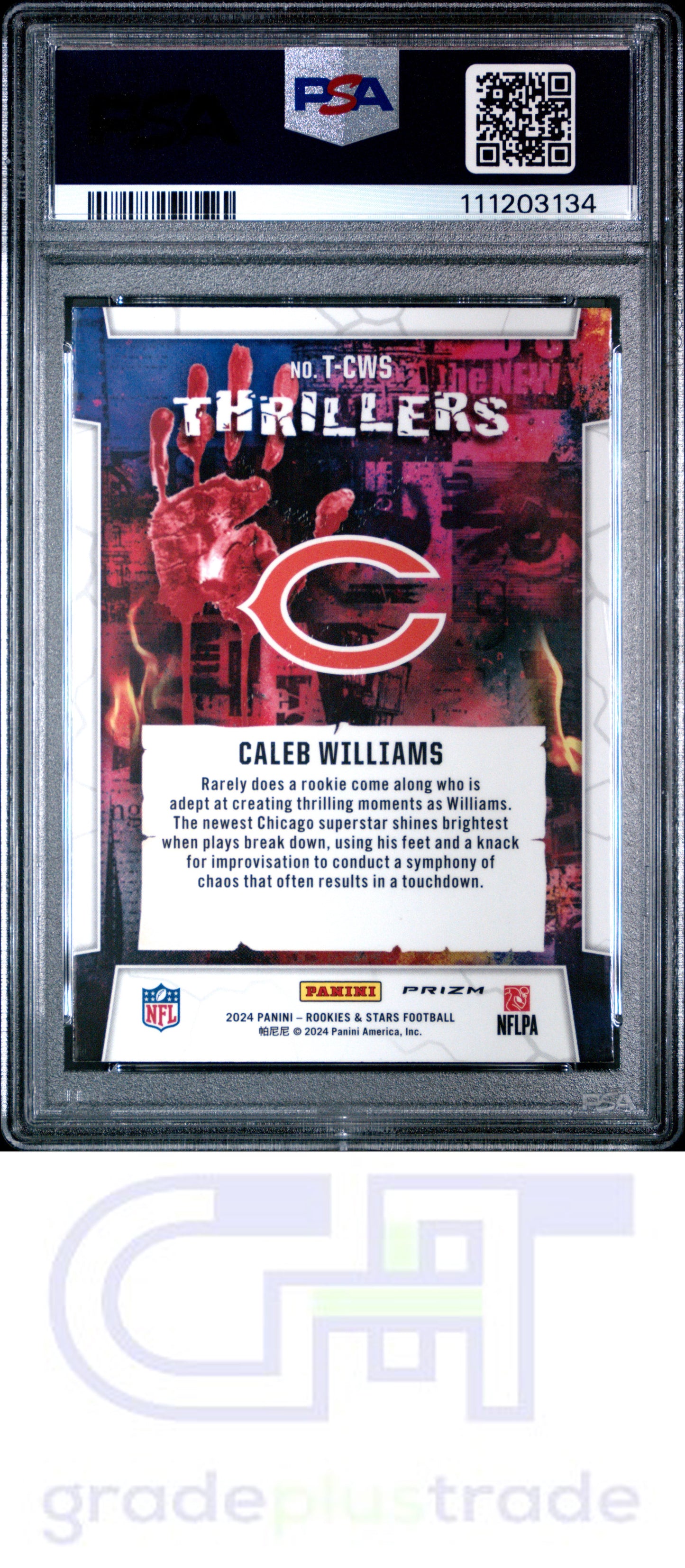 2024 Panini Rookies & Stars Thrillers #TCWS Caleb Williams RC PSA 9