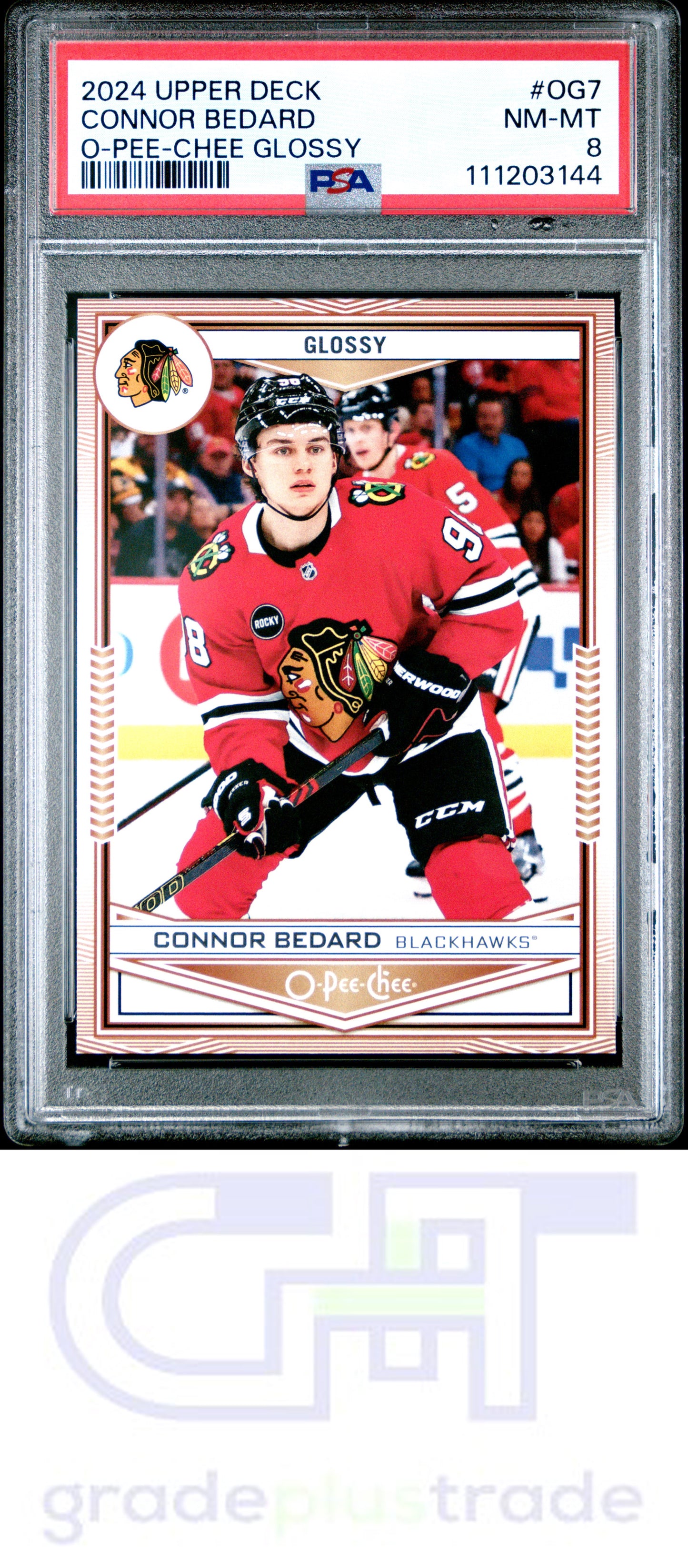 2024 Upper Deck O-Pee-Chee Glossy #OG7 Connor Bedard PSA 8