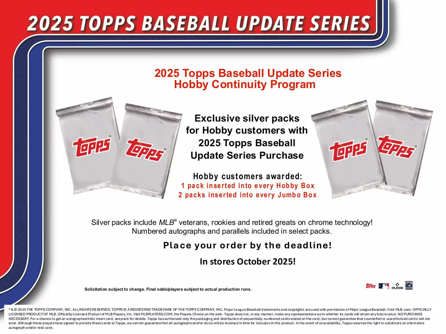2025 Topps Baseball Update Series Jumbo Box