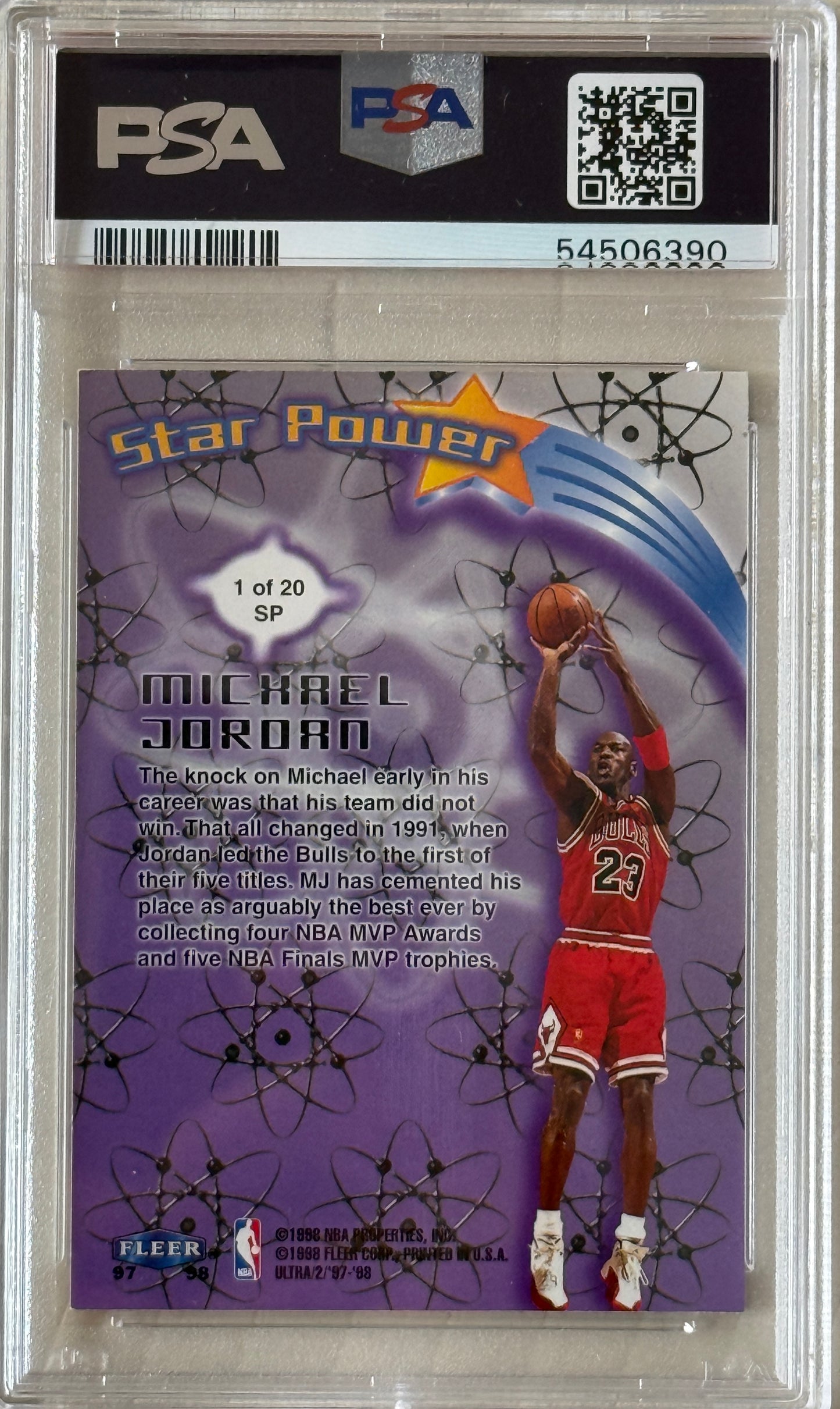 1997 Ultra Star Power #1 Michael Jordan PSA 8