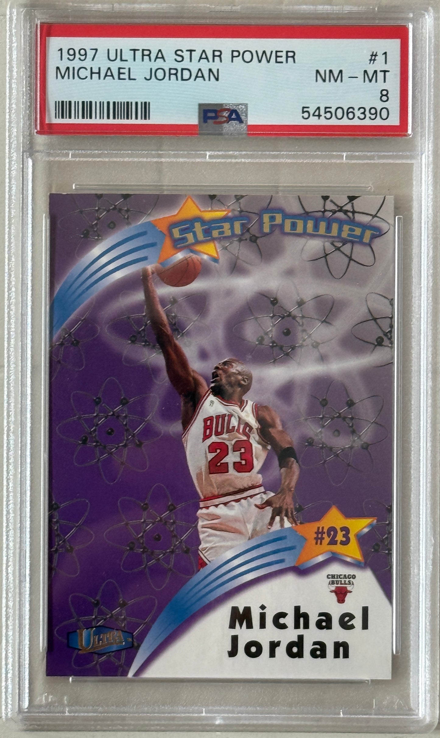1997 Ultra Star Power #1 Michael Jordan PSA 8