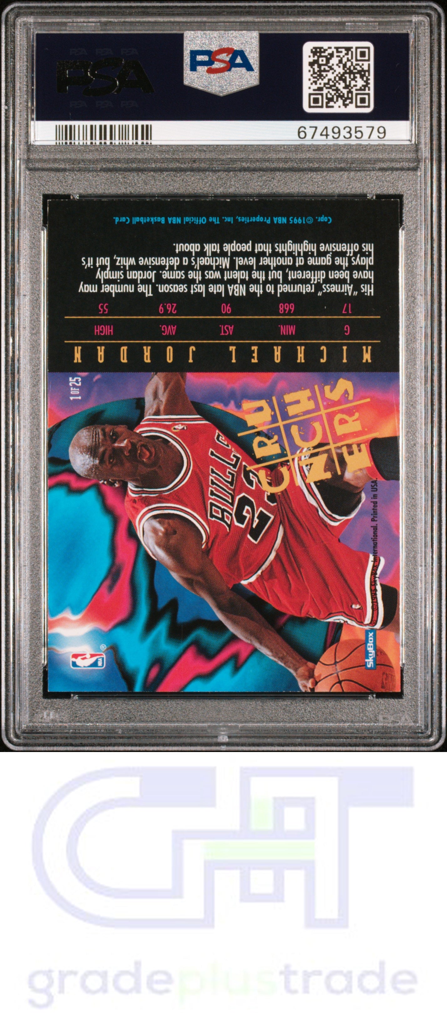 1995 Hoops Number Crunchers #1 Michael Jordan PSA 8