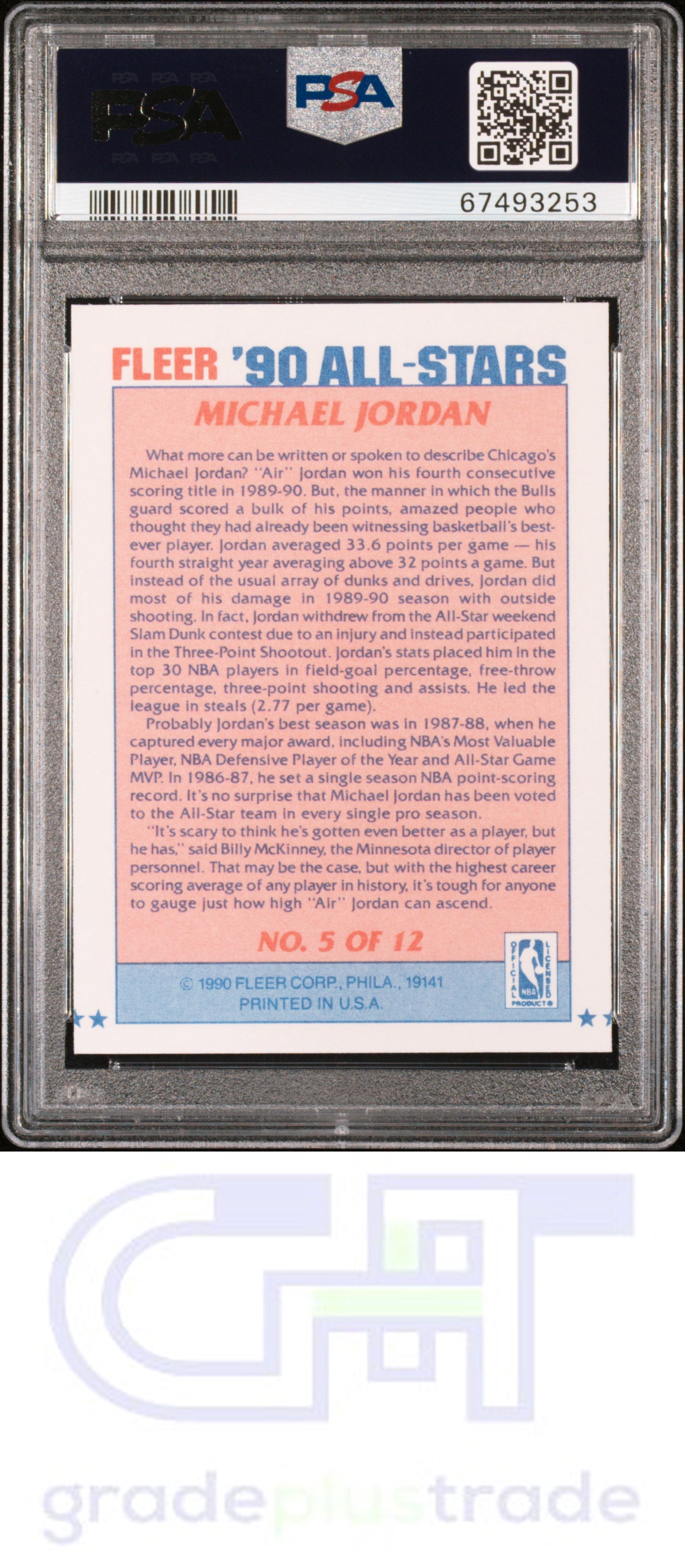 1990 Fleer All-Stars #5 Michael Jordan PSA 8