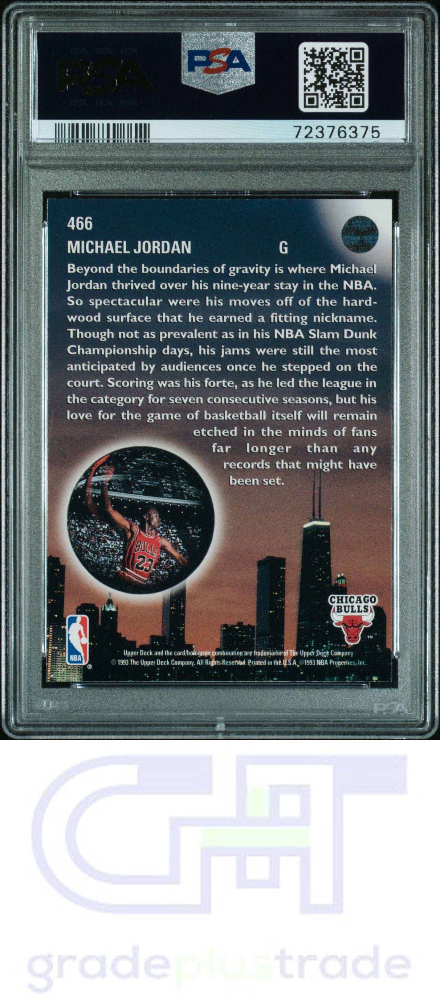 1993 Upper Deck #466 Michael Jordan PSA 8