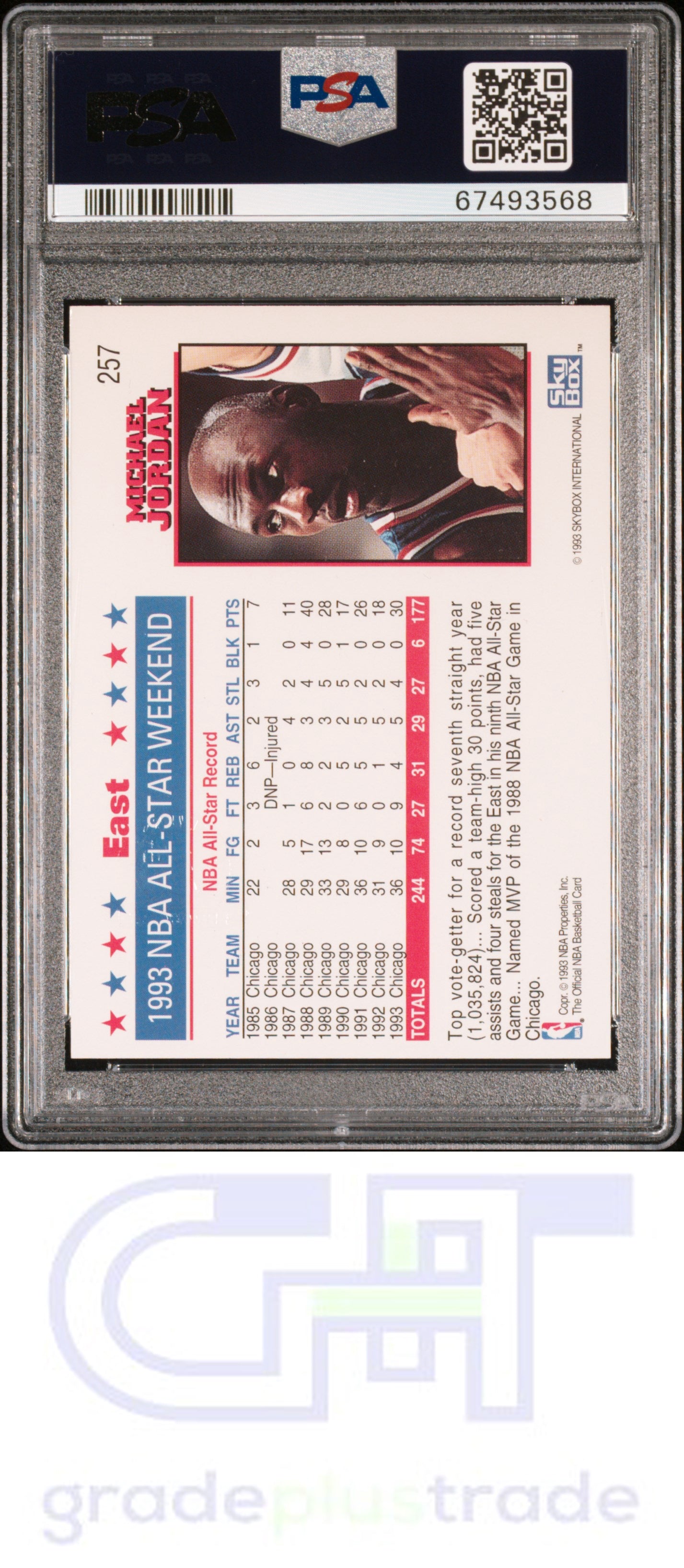 1993 Hoops #257 5th Anniversary Michael Jordan PSA 9 (3568)