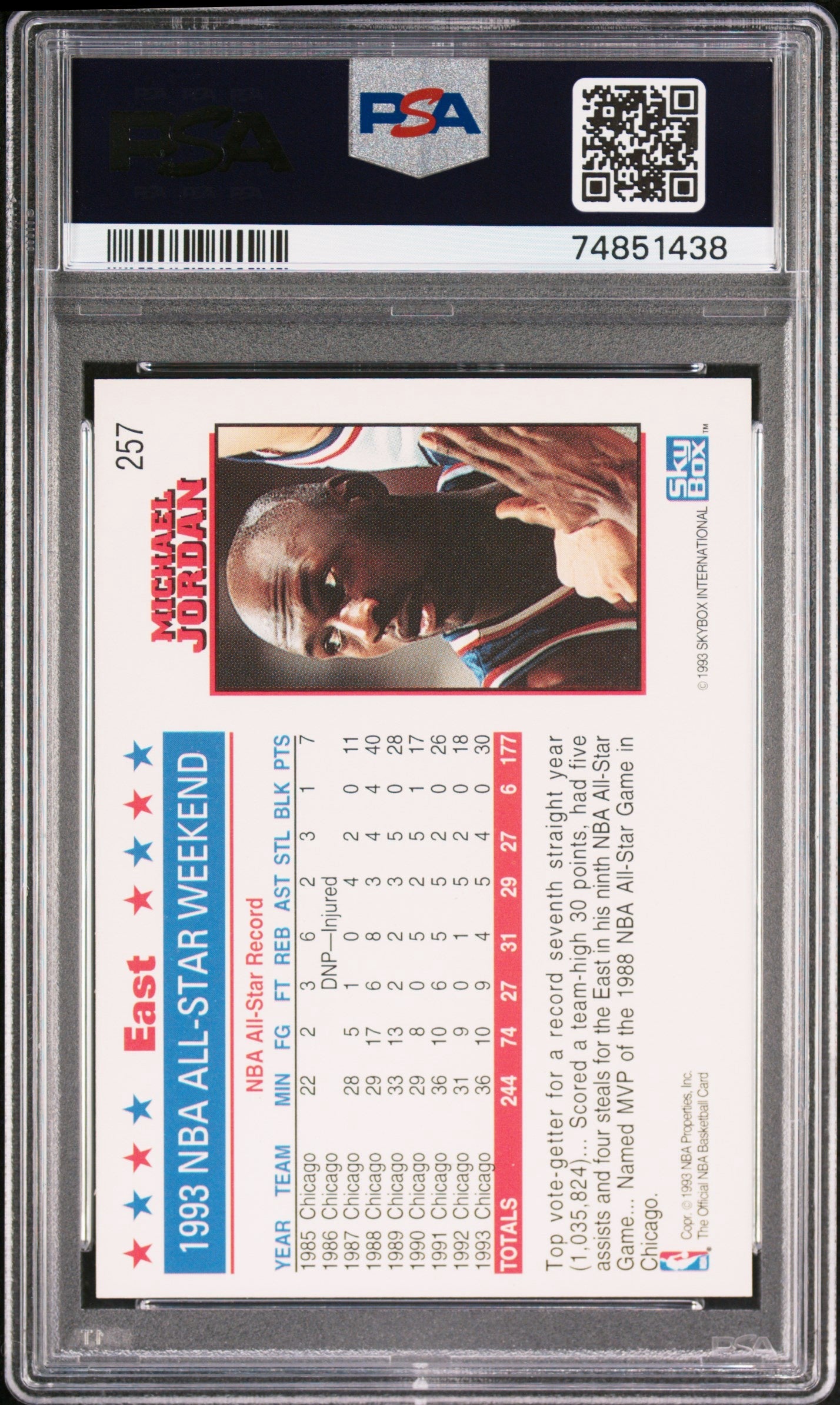 1993 Hoops #257 Michael Jordan PSA 9 (1438)