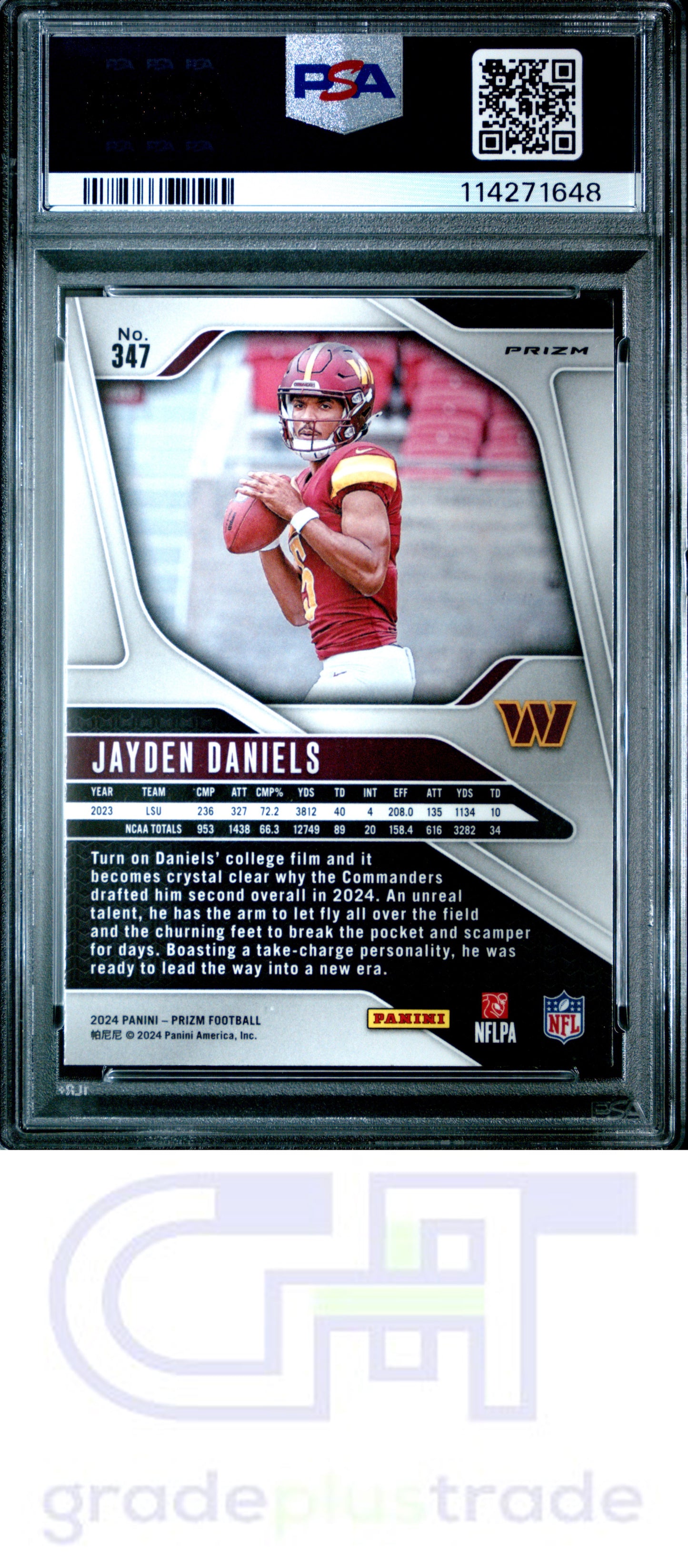 2024 Panini Prizm #347 Silver Prizm Jayden Daniels RC PSA 8