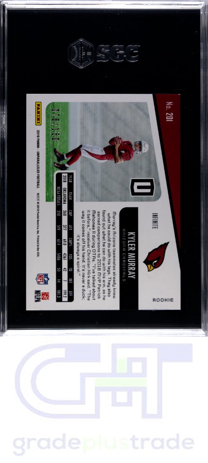 2019 Panini Unparalleled #201 Infinite Kyler Murray SGC 9.5