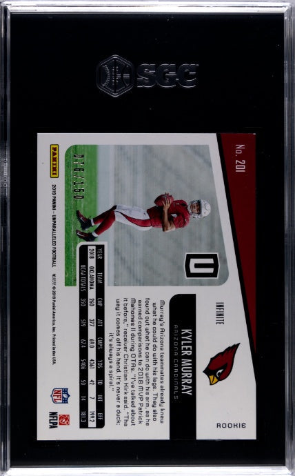 2019 Panini Unparalleled #201 Infinite Kyler Murray SGC 9.5