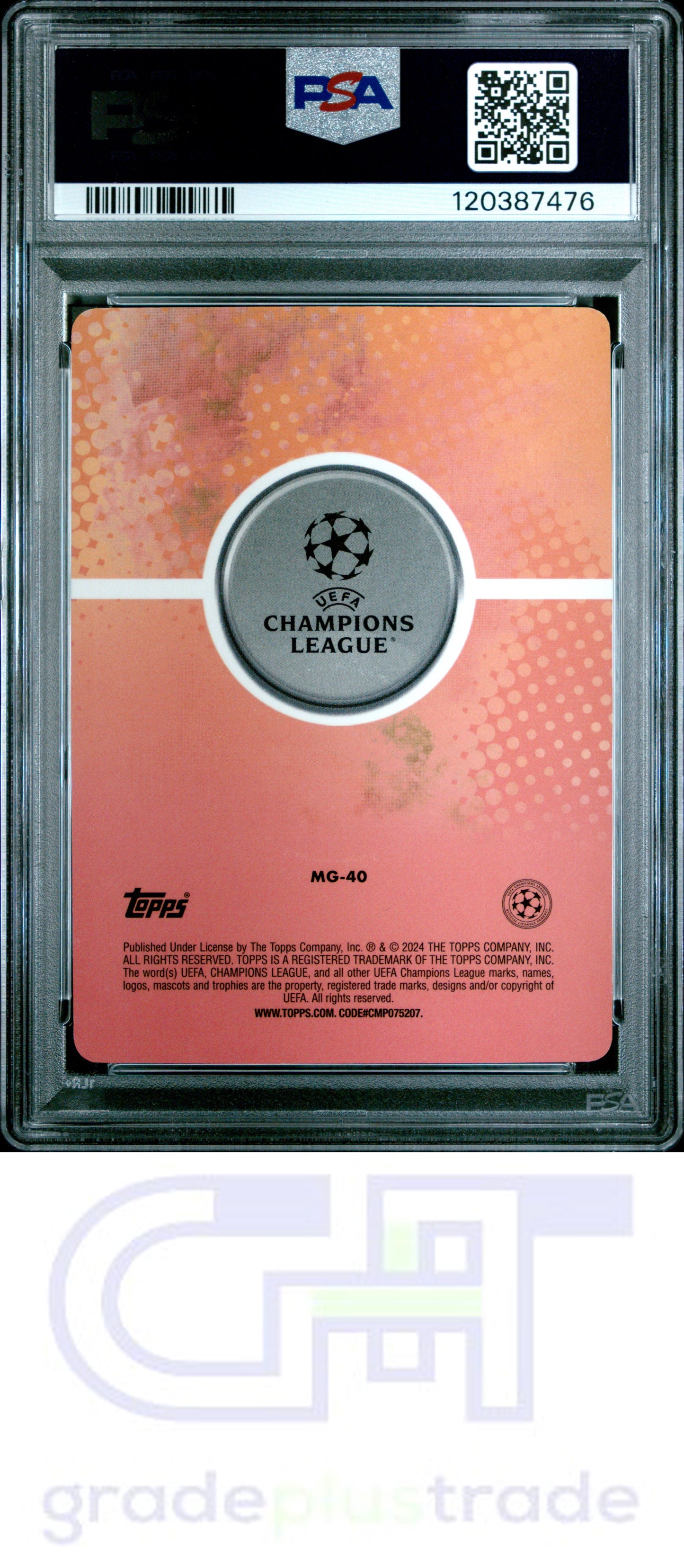 2023 Merlin Uefa Club Comp. Merlin'S Gamers #MG40 Erling Haaland PSA 8