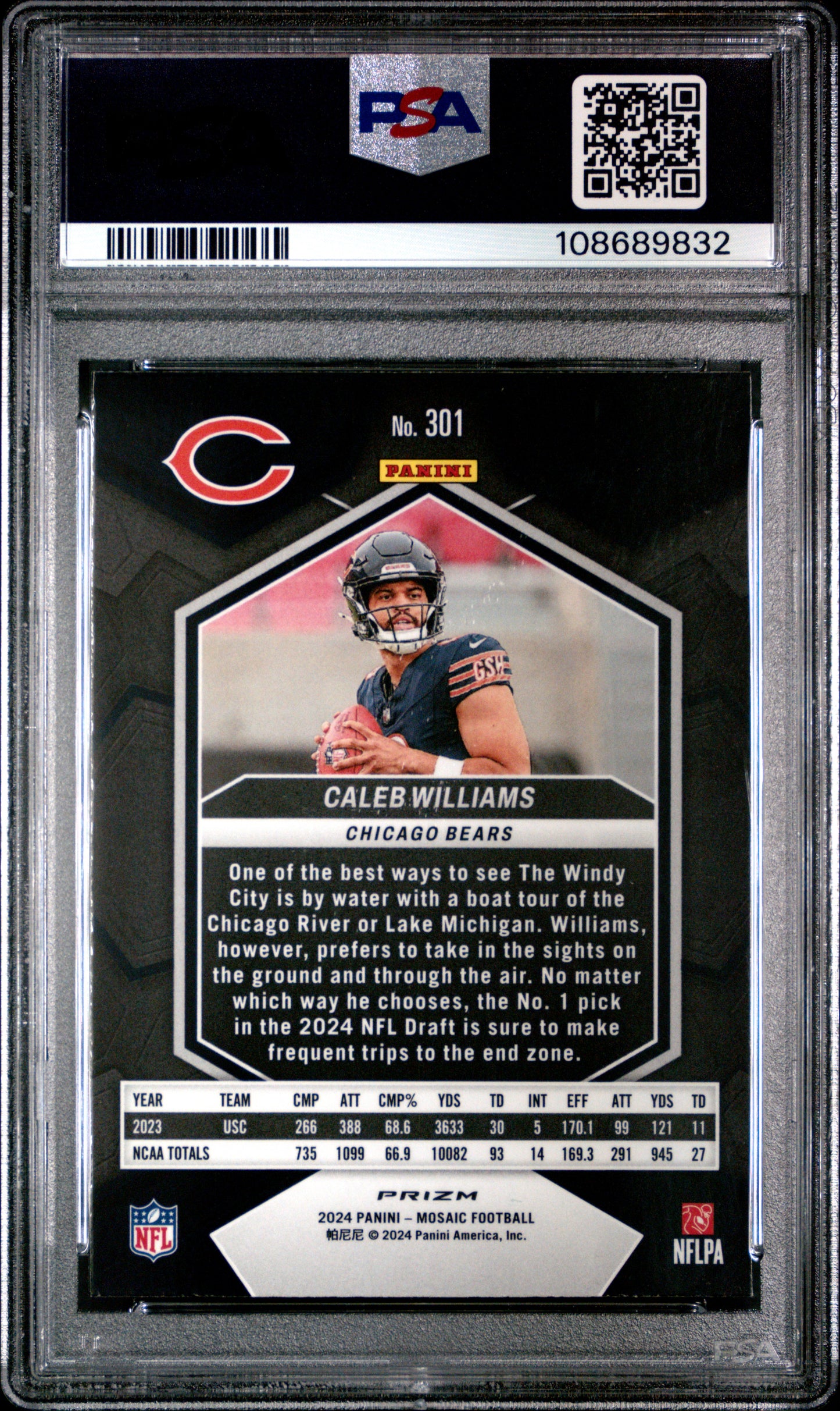 2024 Panini Mosaic #301 Green Caleb Williams RC PSA 9