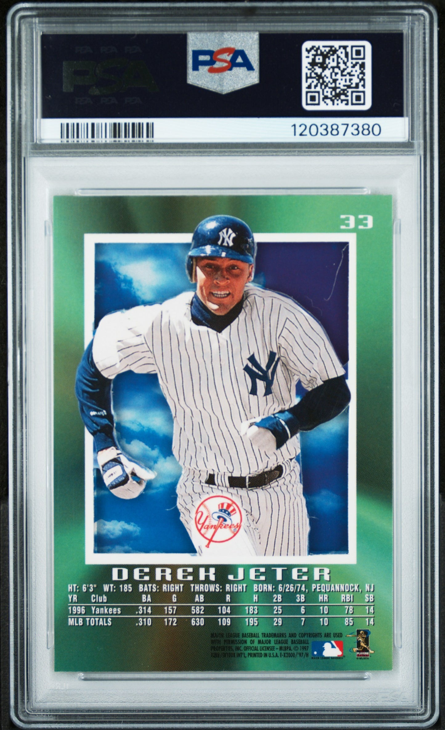1997 Skybox E-X 2000 #33 Derek Jeter PSA 7