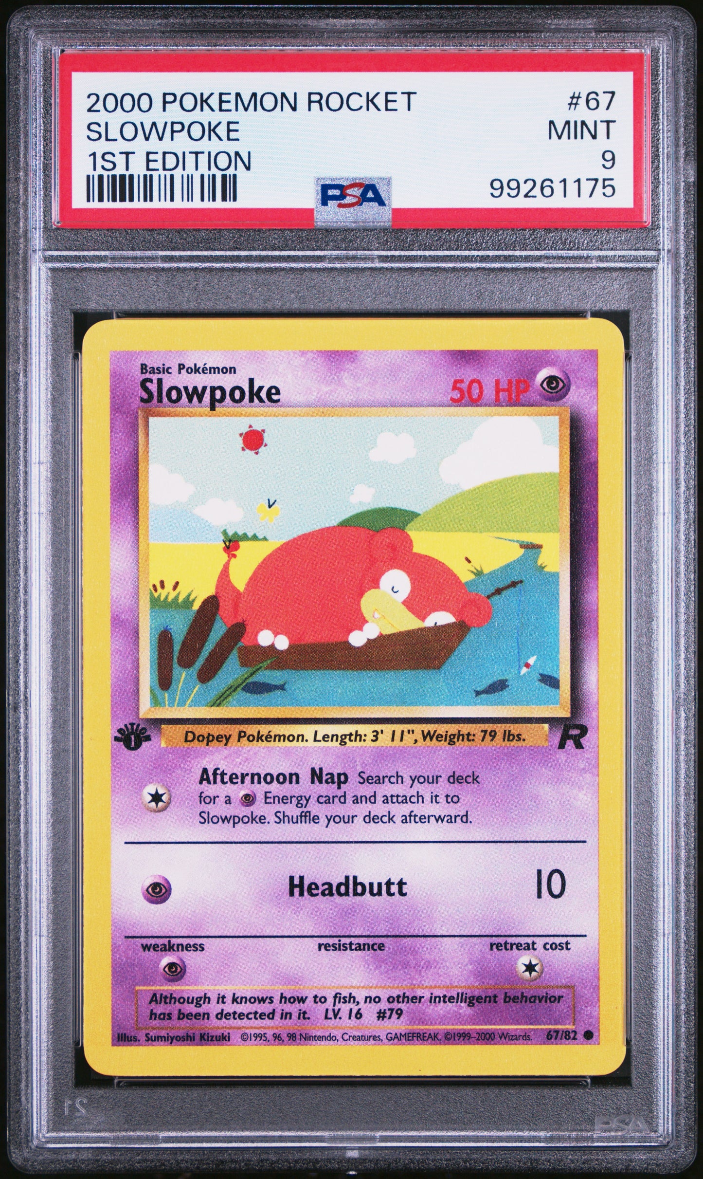 2000 Pokemon Rocket #67 1st Edition Slowpoke PSA 9
