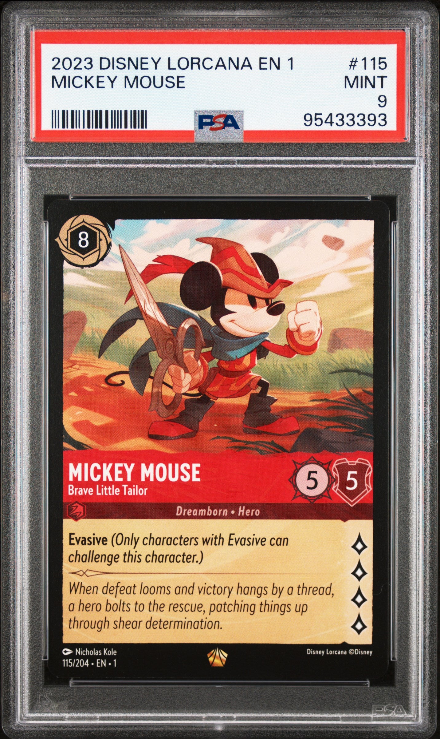 2023 Disney Lorcana En 1-The First Chapter #115 Mickey Mouse PSA 9