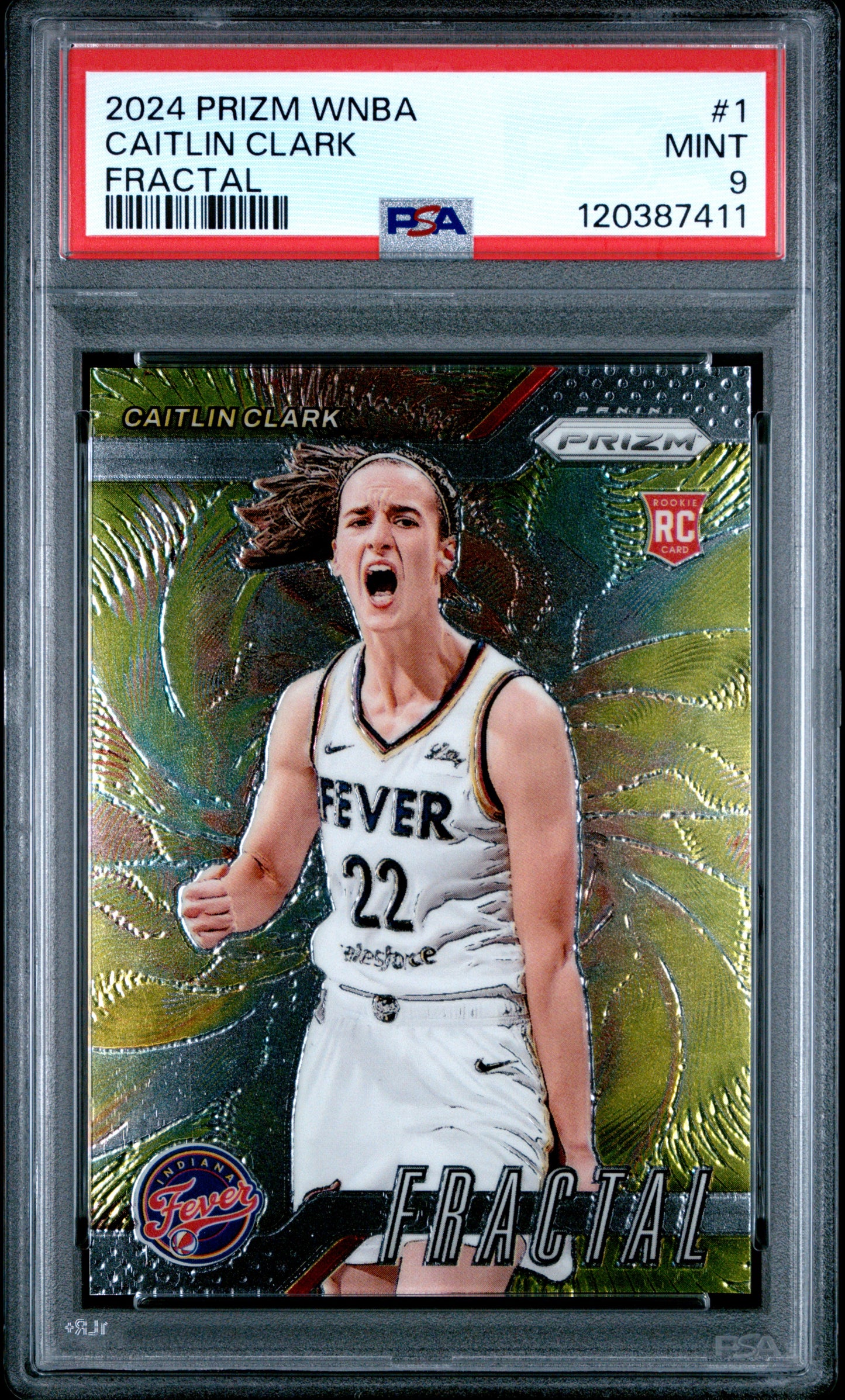 2024 Panini Prizm Wnba Fractal #1 Caitlin Clark RC PSA 9