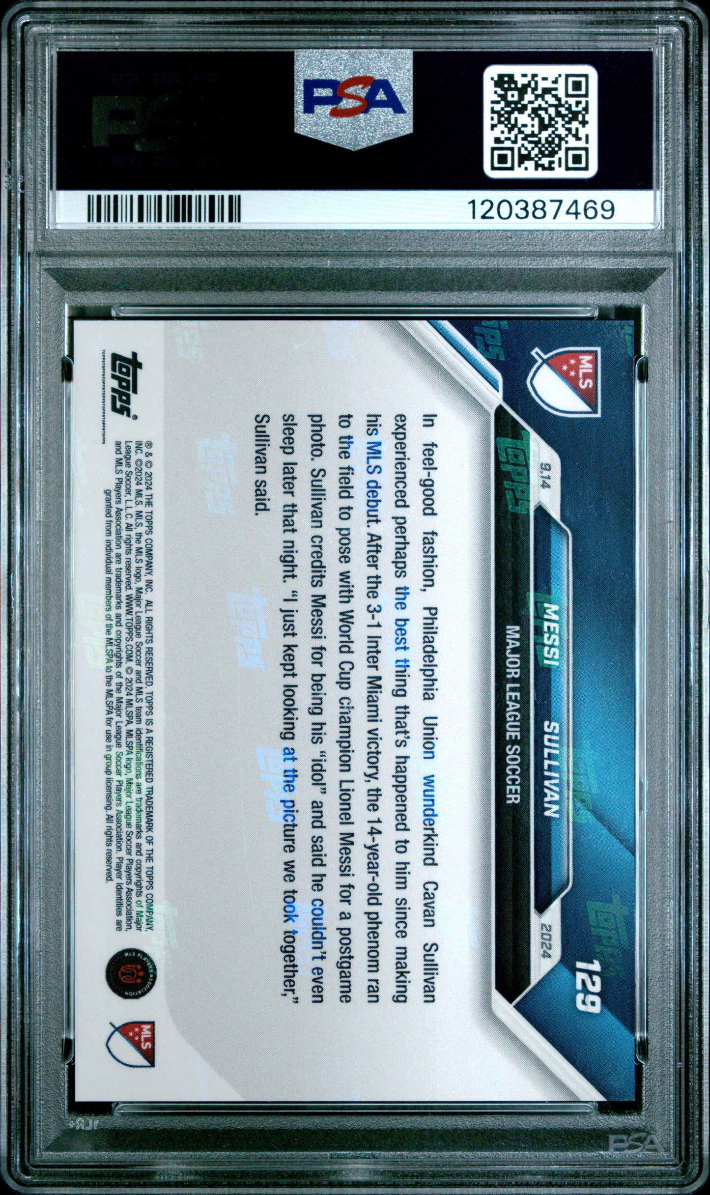 2024 Topps Now Mls #129 Messi/Sullivan PSA 10