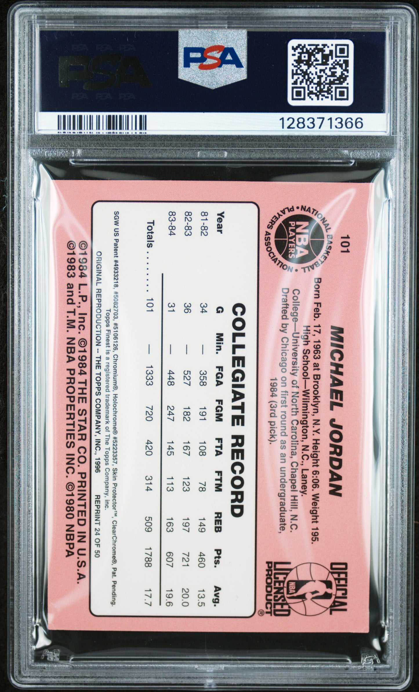 1996 Stadium Club Finest Reprint #24 Michael Jordan PSA 5