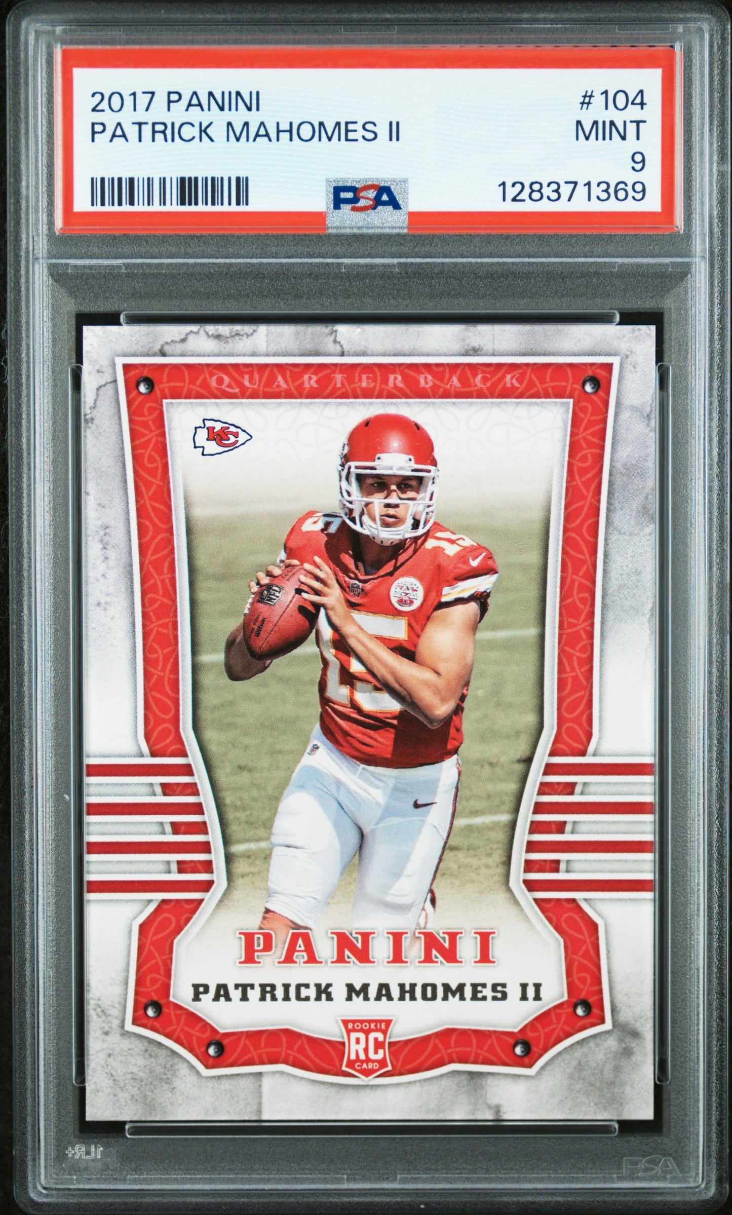 2017 Panini #104 Patrick Mahomes II RC PSA 9