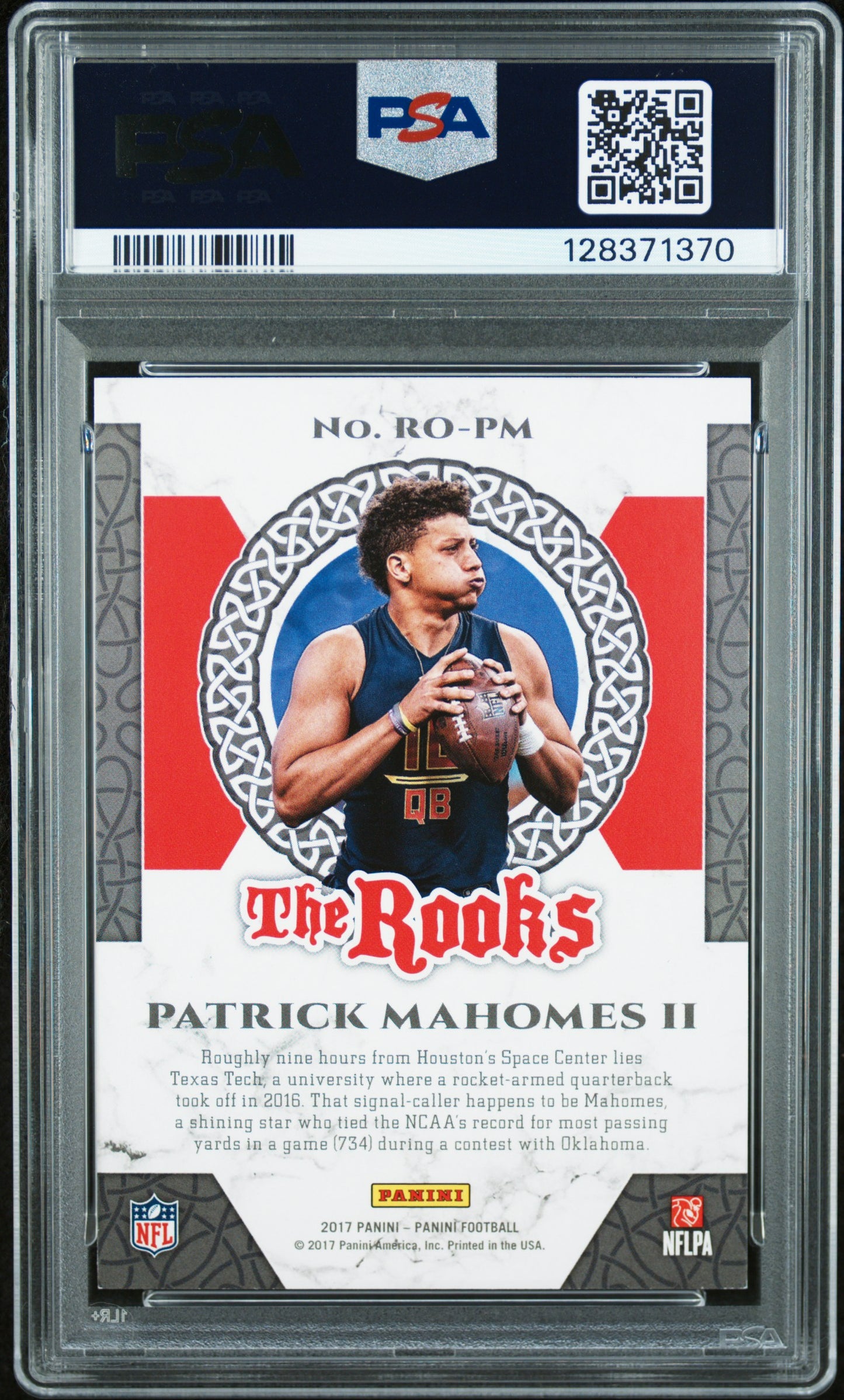 2017 Panini The Rooks #RO-PM Patrick Mahomes II RC PSA 8