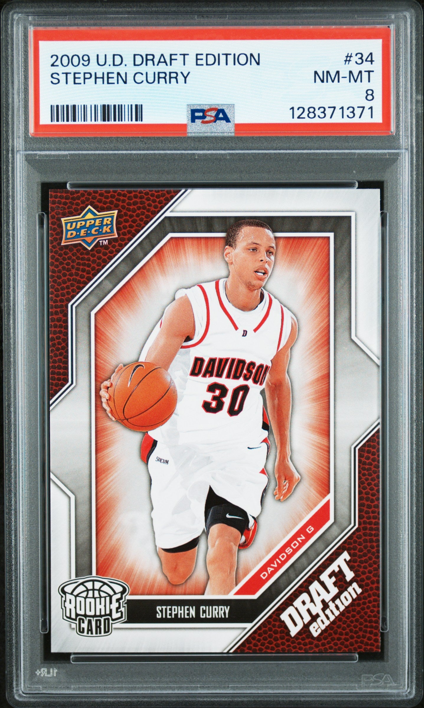 2009 Upper Deck Draft Edition #34 Stephen Curry RC PSA 8