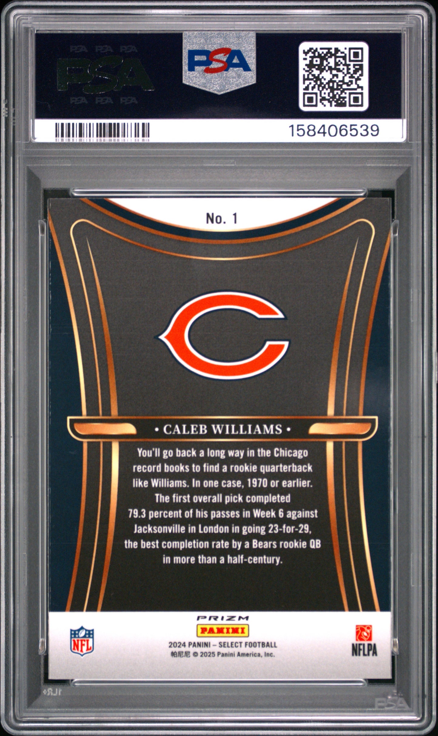 2024 Select #1 Caleb Williams Phenomenon-Prizm RC PSA 9
