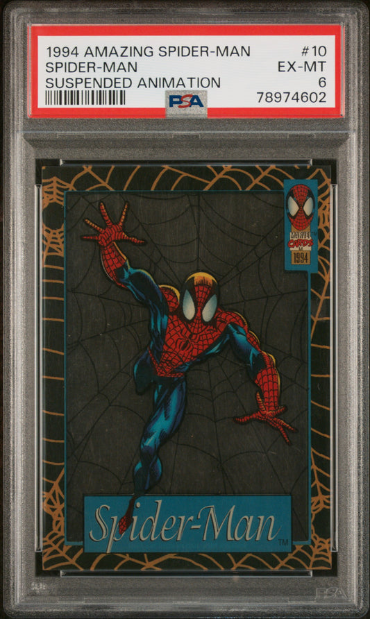 1994 Fleer The Amazing Spider-Man #10 Spider-Man Suspended Animation PSA 6