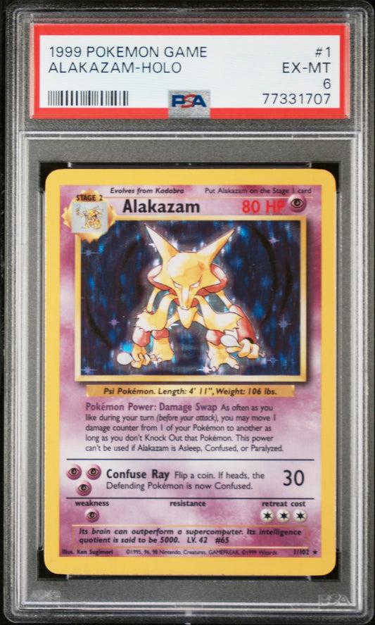 1999 Pokemon Game #1 Alakazam-Holo PSA 6
