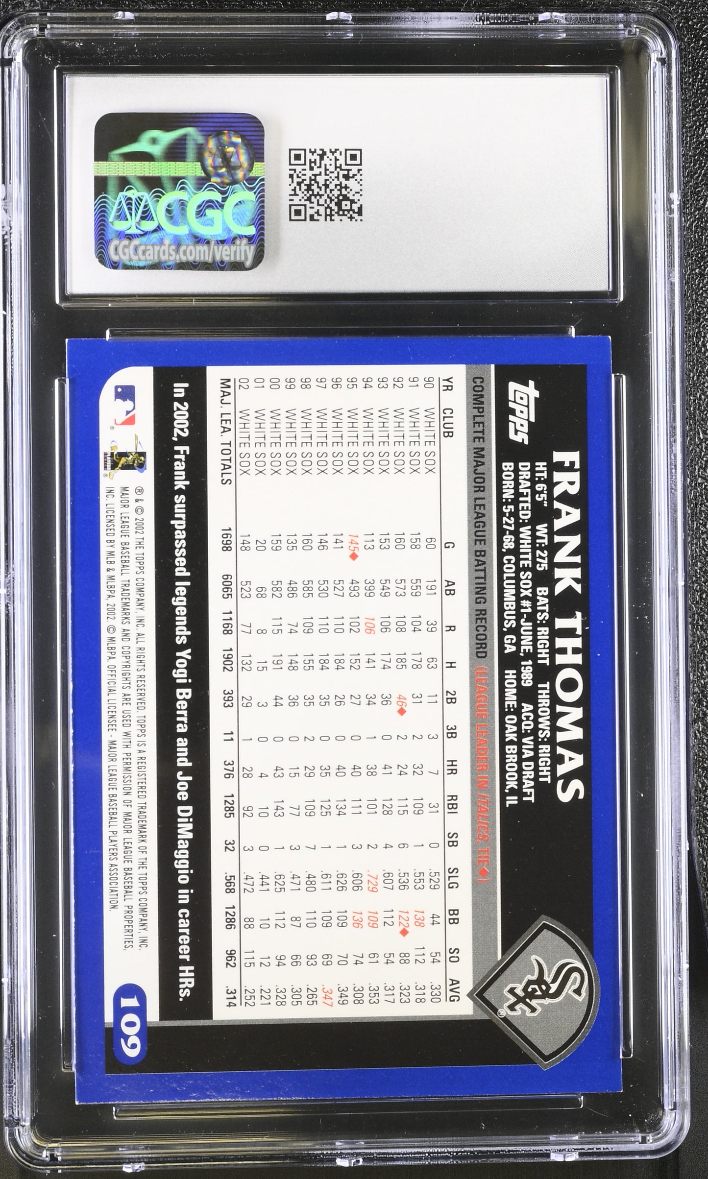 #109 Frank Thomas CGC 8