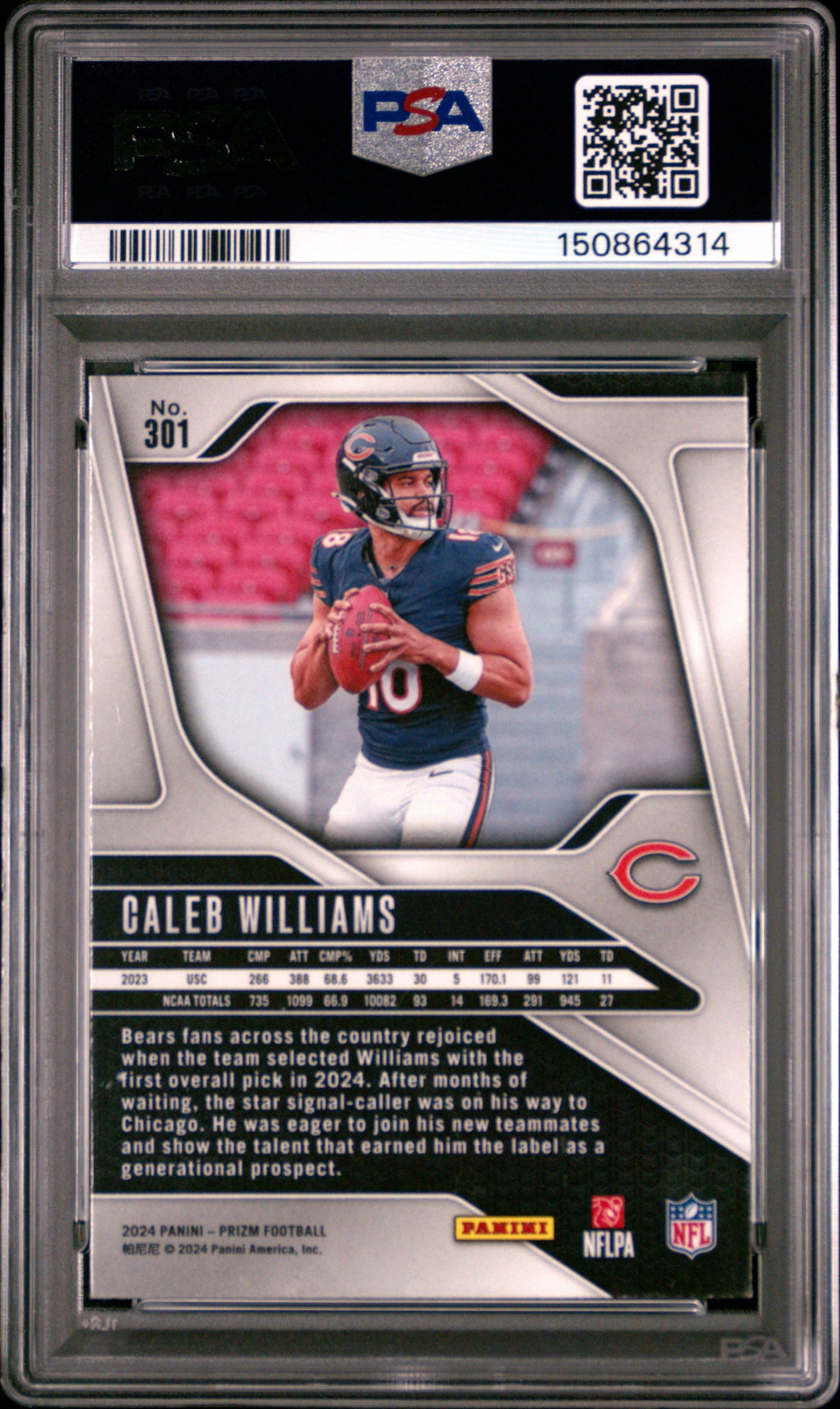 2024 Panini Prizm #301 Caleb Williams RC PSA 7
